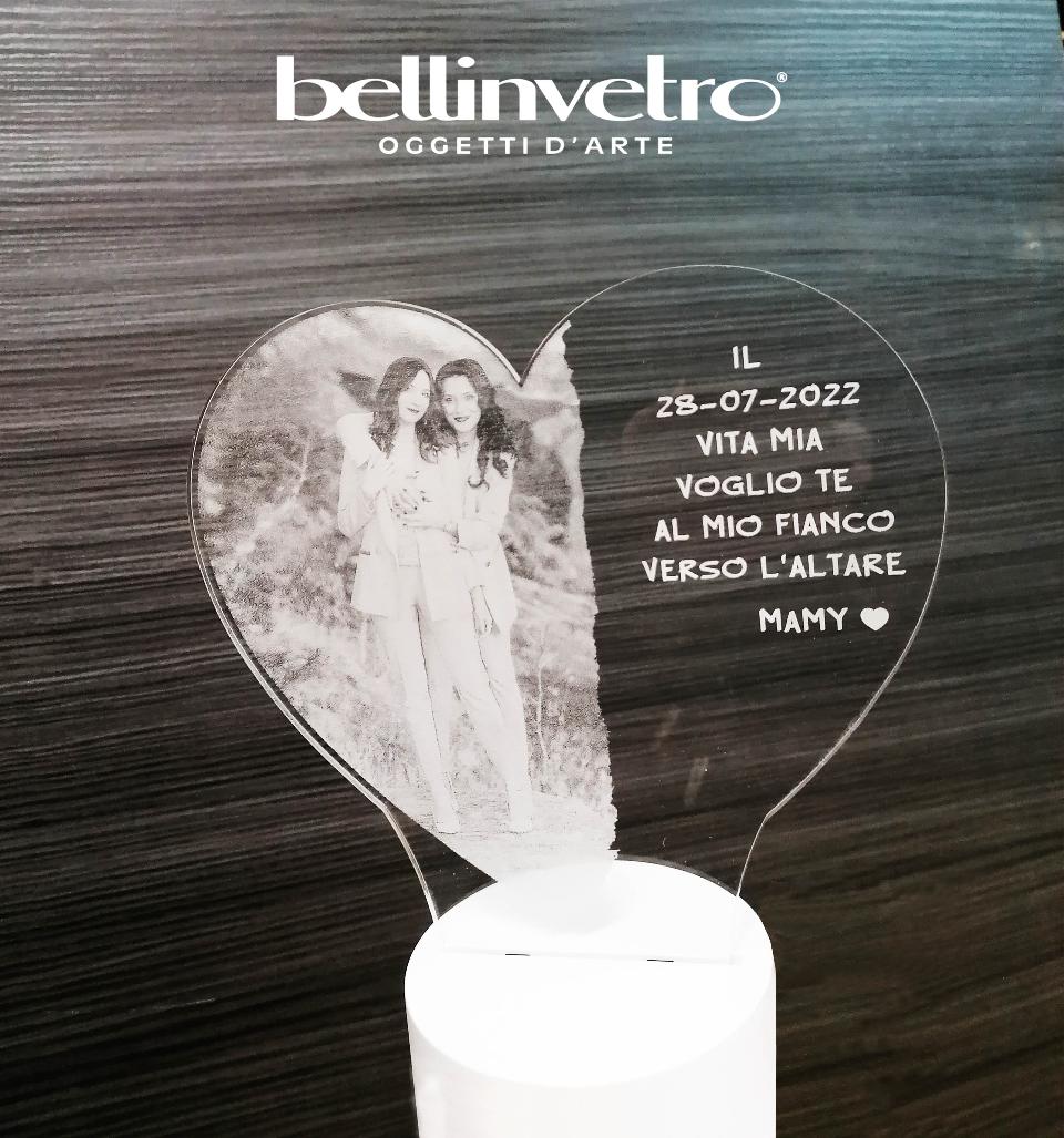 Lampada LED in plexiglass | NIGHT LIGHT | con ritratto BELLINVETRO VR 222