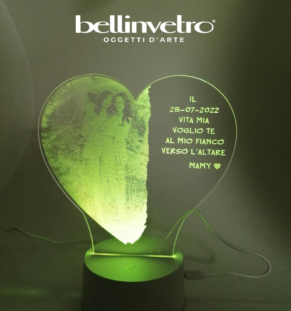 Lampada LED in plexiglass | NIGHT LIGHT | con ritratto BELLINVETRO VR 222