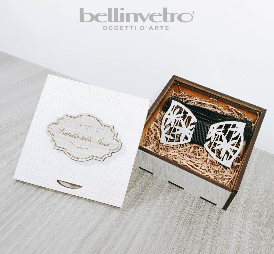 Papillon in legno intagliato con foglie tropicali BELLINVETRO VR 90