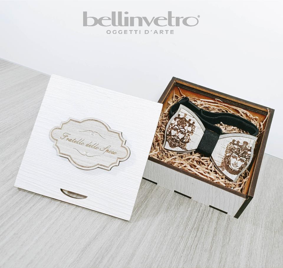 Papillon in legno con teste di moro BELLINVETRO VR 91