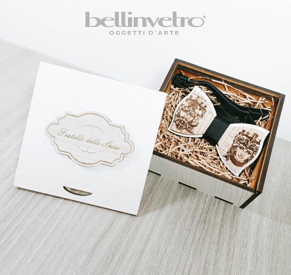 Papillon in legno con teste di moro BELLINVETRO VR 91