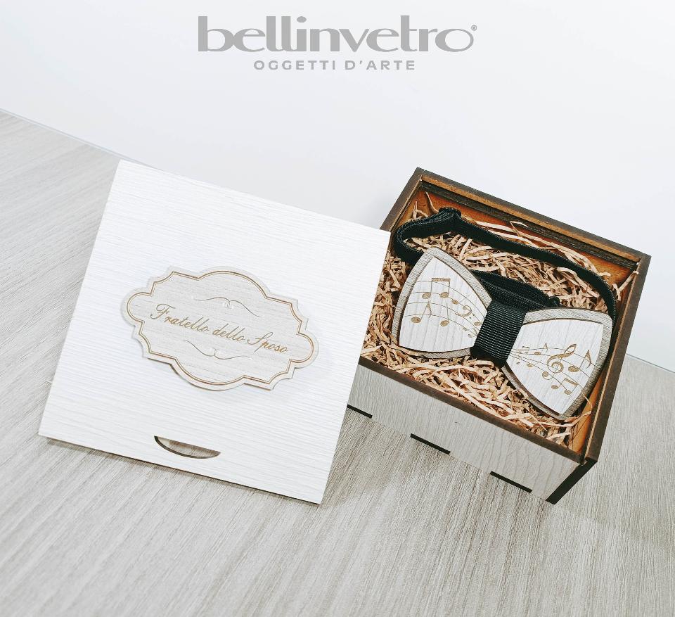 Papillon in legno con note musicali BELLINVETRO VR 92