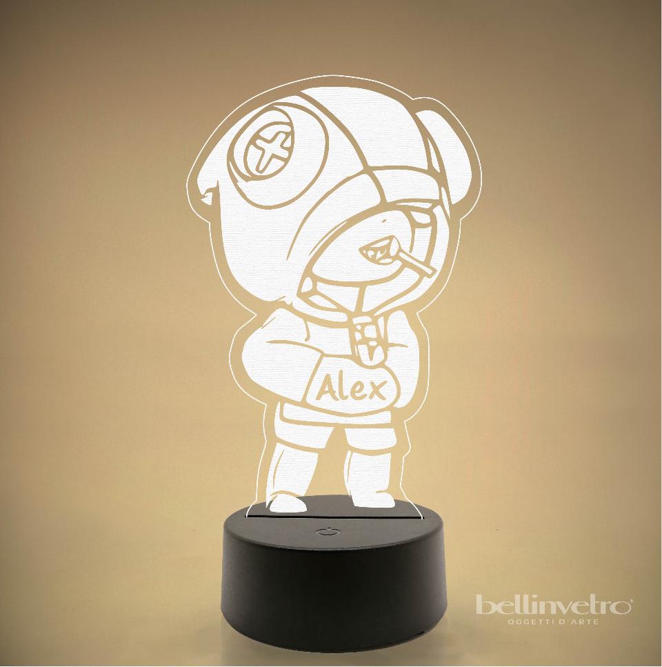 Lampada LED in plexiglass | NIGHT LIGHT | leon di brawl stars BELLINVETRO VR 168