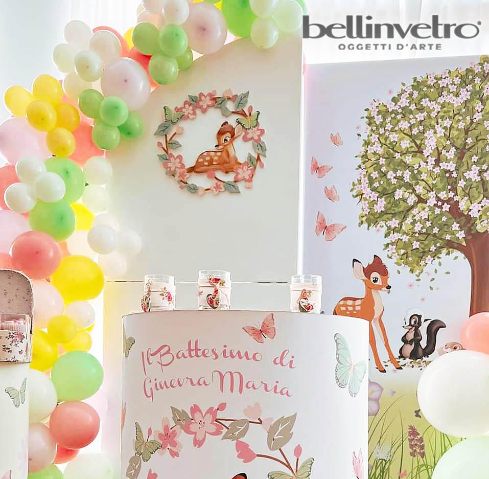 Bamby decorato sul legno bambini eventi -nascita BELLINVETRO VR 177