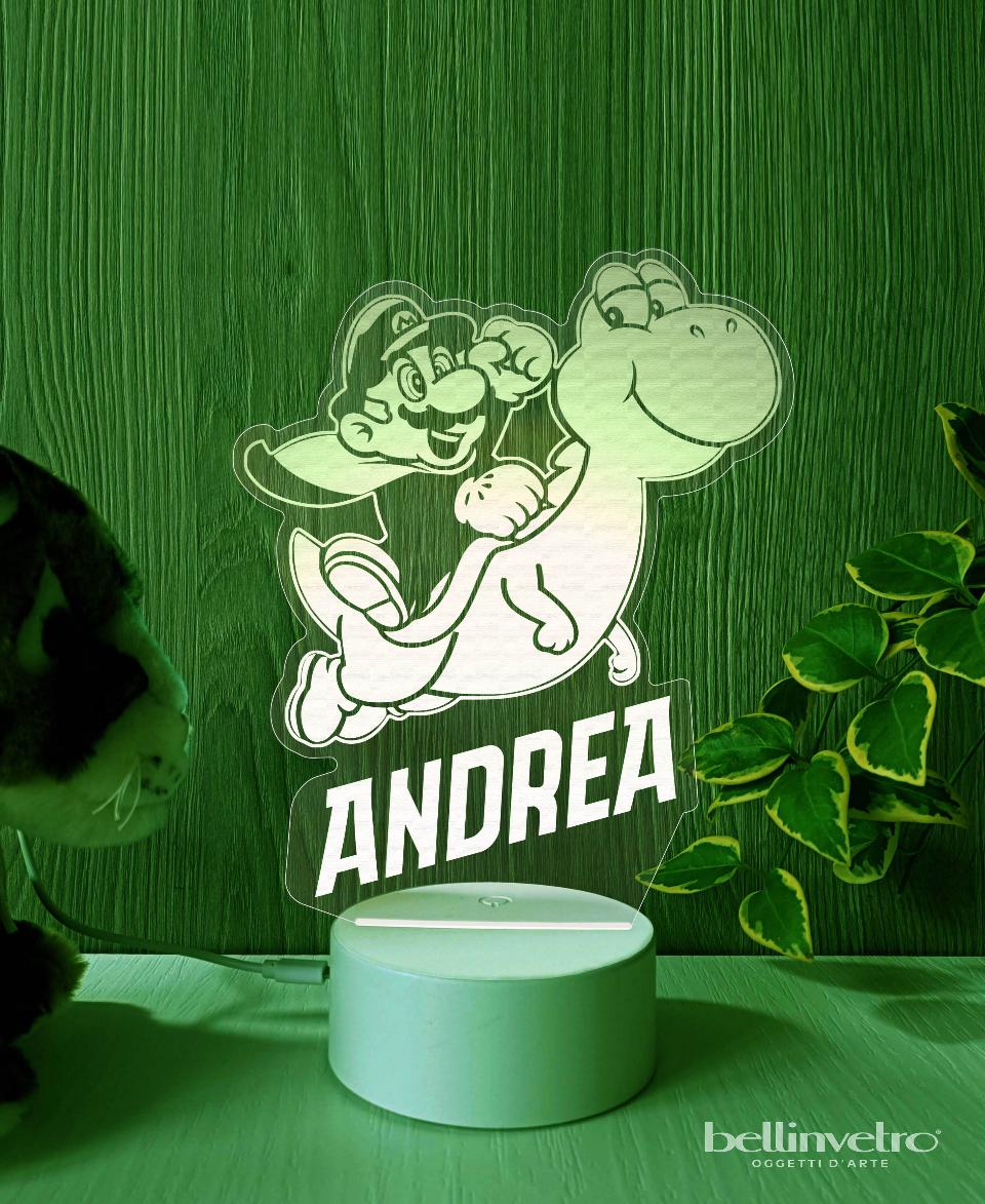 Lampada LED in plexiglass | NIGHT LIGHT | super mario BELLINVETRO VR 402