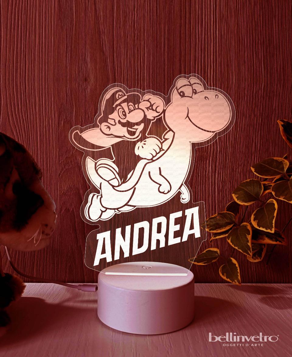 Lampada LED in plexiglass | NIGHT LIGHT | super mario BELLINVETRO VR 402
