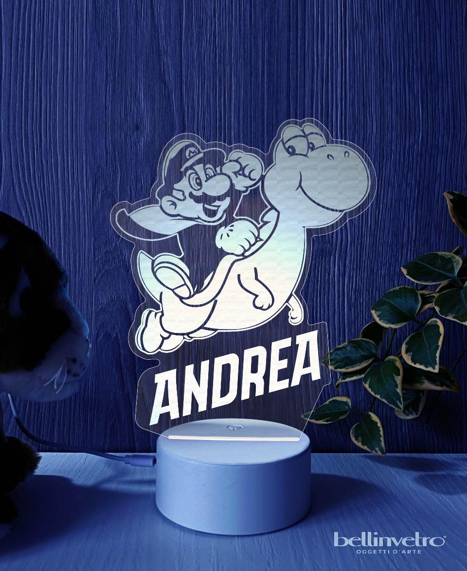 Lampada LED in plexiglass | NIGHT LIGHT | super mario BELLINVETRO VR 402