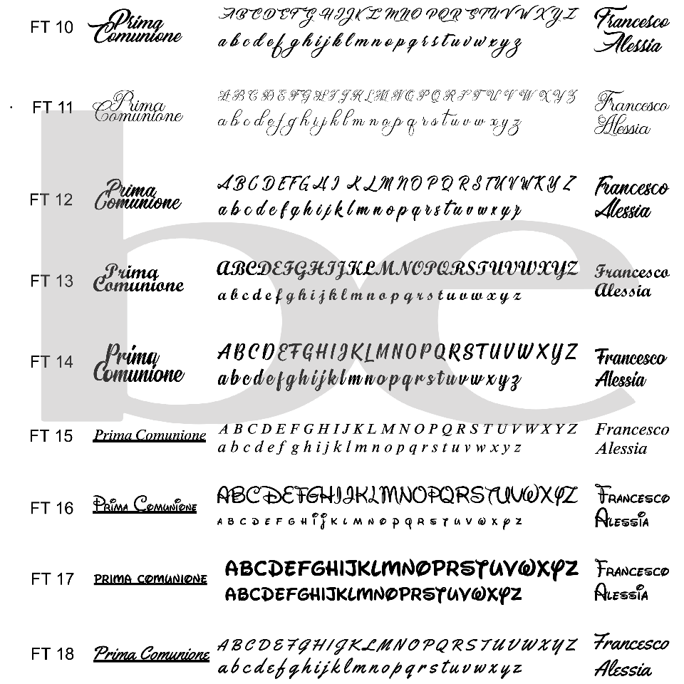 Scritte e nomi personalizzati in plexiglass specchiato su una riga BELLINVETRO VR 158