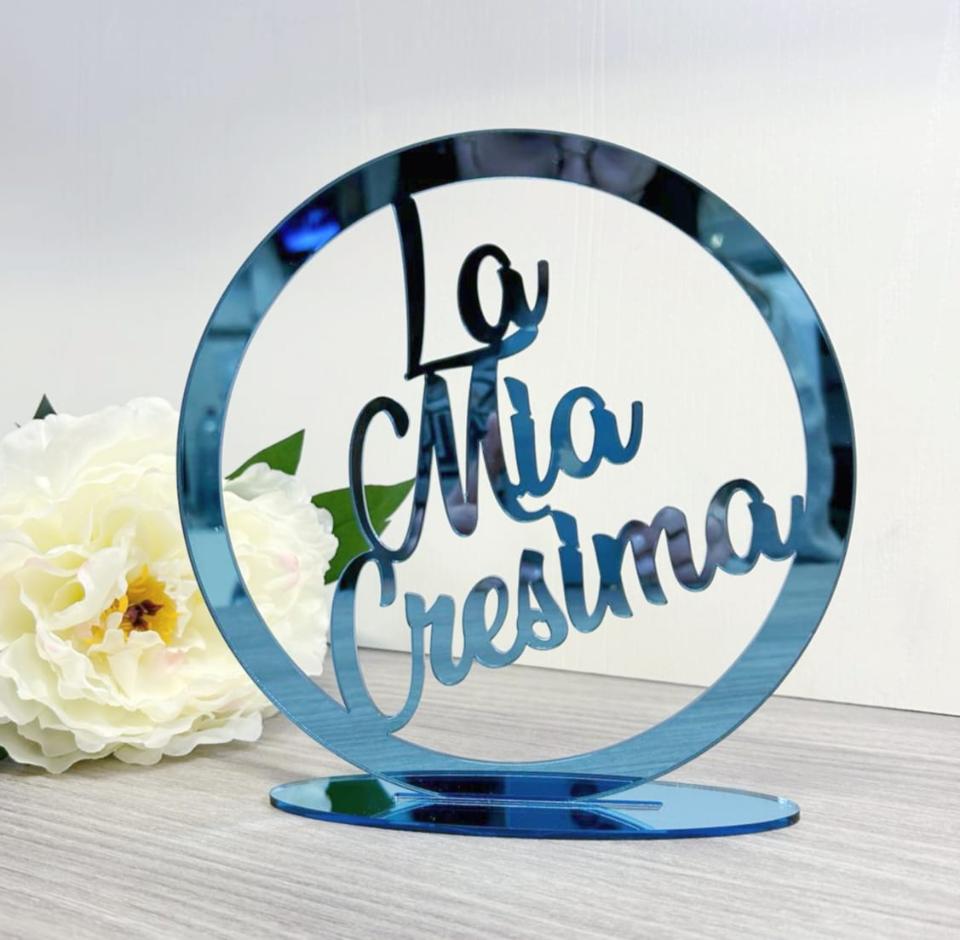 Cerchio in plexiglass specchiato "La Mia Cresima" BELLINVETRO VR 1192