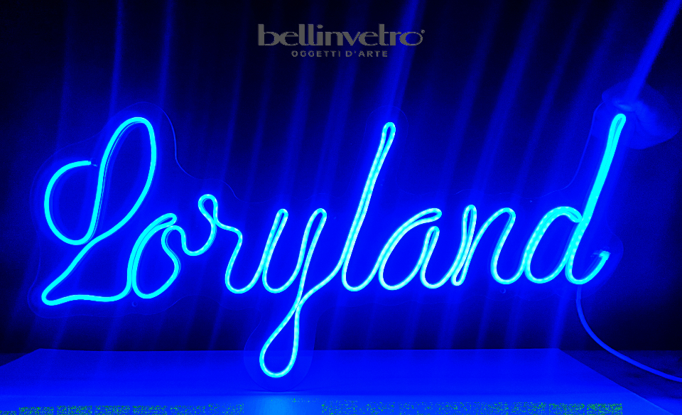 Insegna a neon led Loryland - loghi aziendali BELLINVETRO VR 371