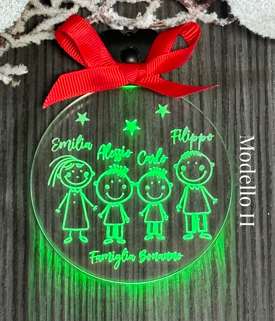 Palline di Natale in Plexiglass 5mm illuminate a LED RGB BELLINVETRO VR 1127