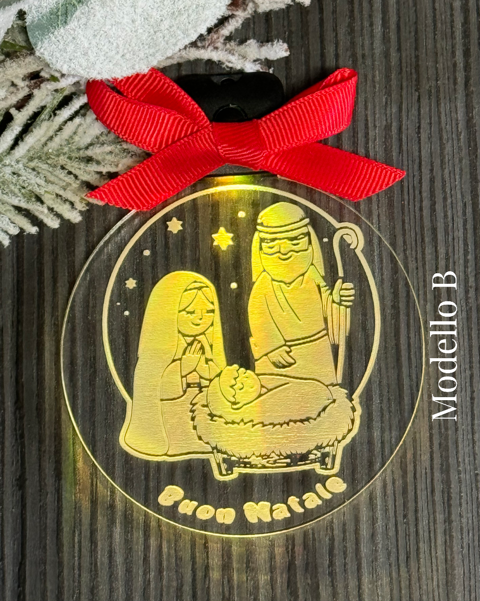 Palline di Natale in Plexiglass 5mm illuminate a LED RGB BELLINVETRO VR 1127