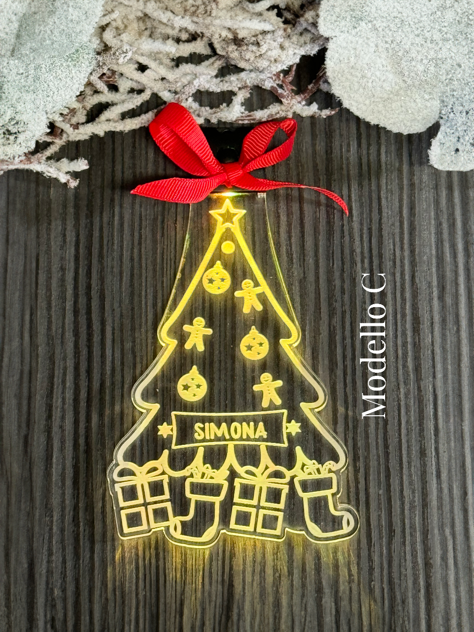 Palline di Natale in Plexiglass 5mm illuminate a LED RGB BELLINVETRO VR 1127