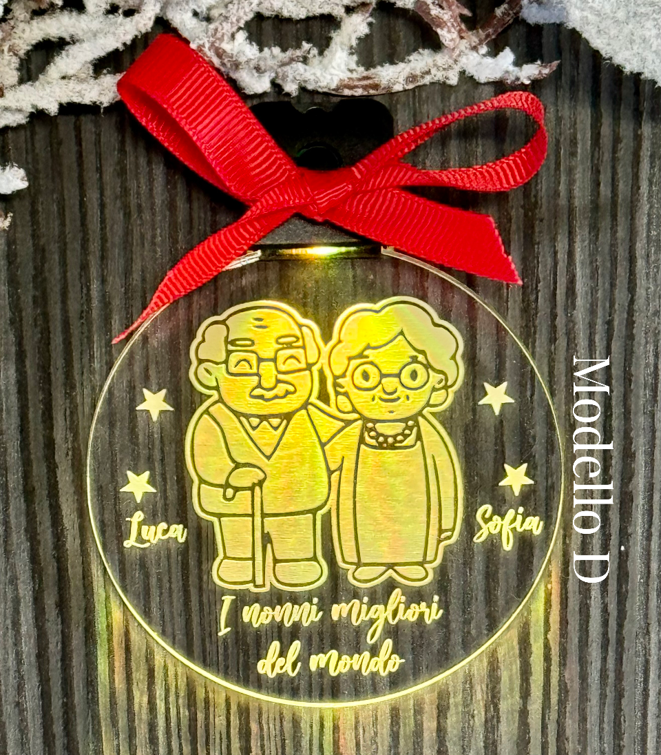 Palline di Natale in Plexiglass 5mm illuminate a LED RGB BELLINVETRO VR 1127