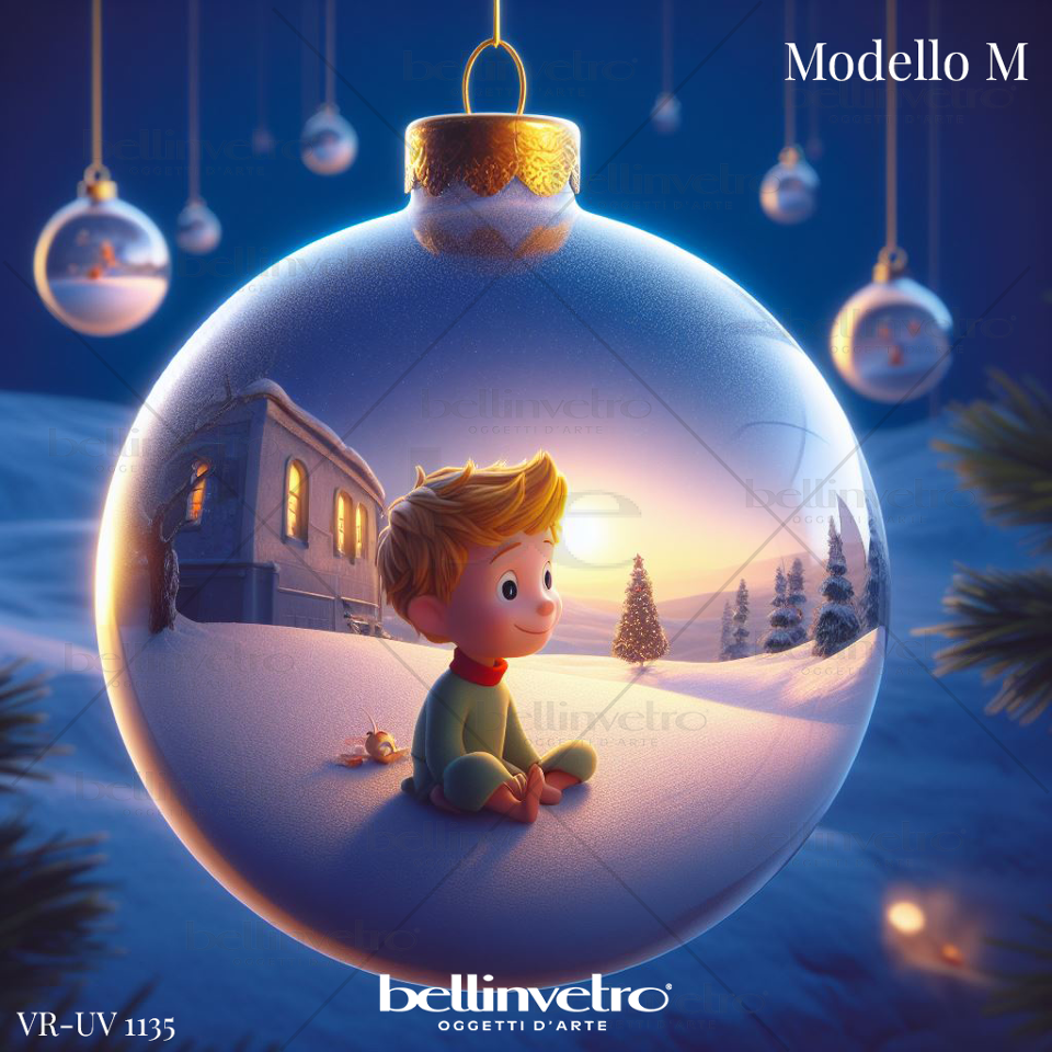 Palline di Natale Piccolo Principe in legno BELLINVETRO VR-UV 1135