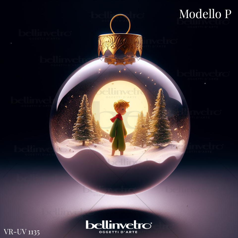 Palline di Natale Piccolo Principe in legno BELLINVETRO VR-UV 1135
