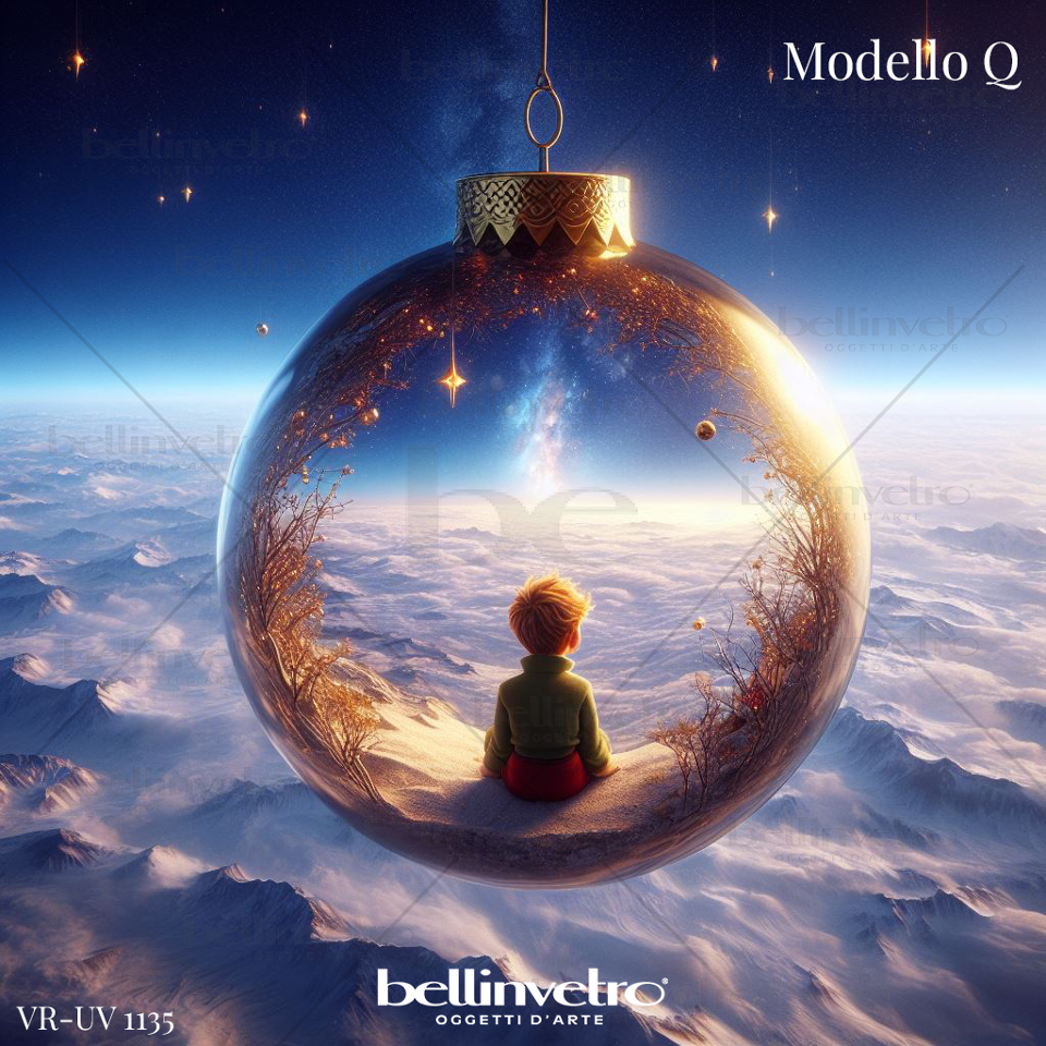 Palline di Natale Piccolo Principe in legno BELLINVETRO VR-UV 1135
