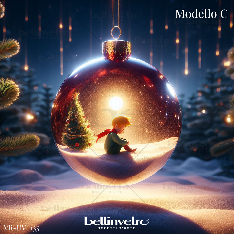 Palline di Natale Piccolo Principe in legno BELLINVETRO VR-UV 1135
