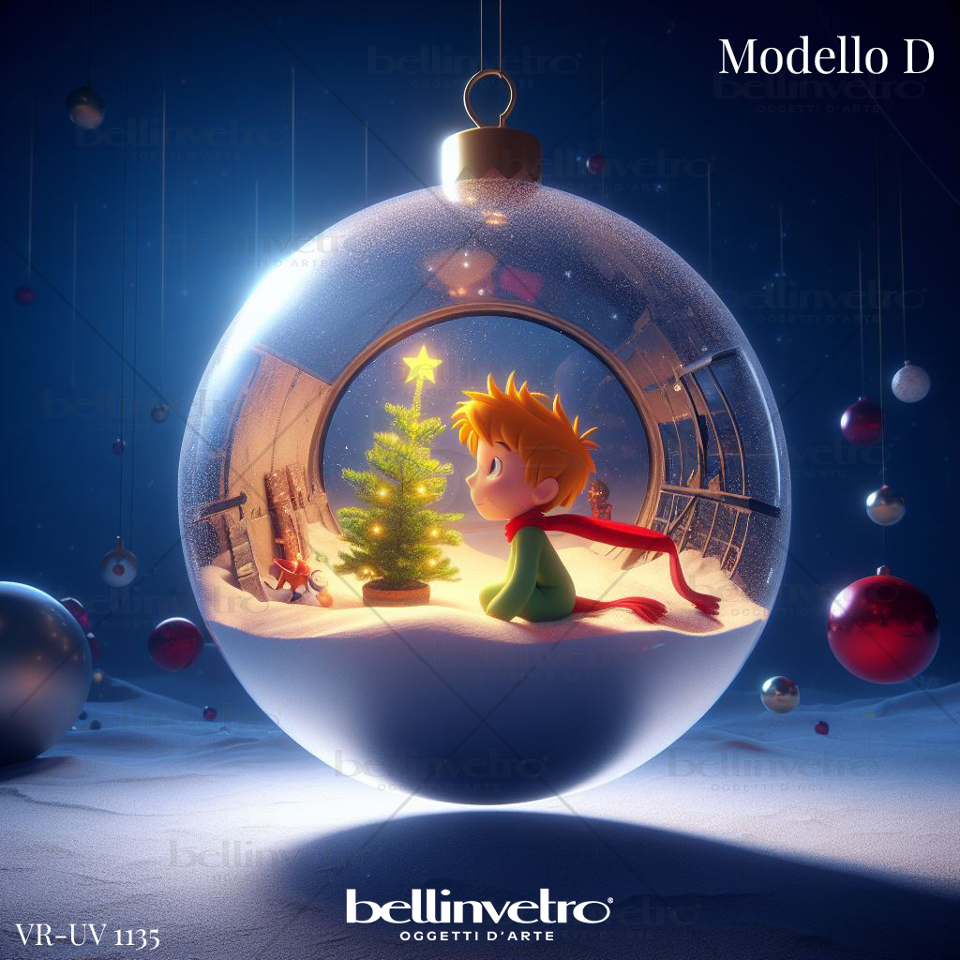Palline di Natale Piccolo Principe in legno BELLINVETRO VR-UV 1135