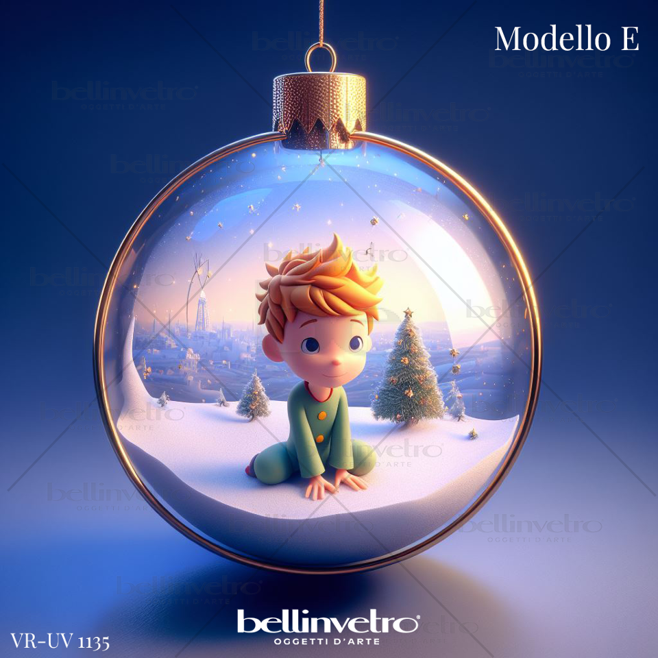 Palline di Natale Piccolo Principe in legno BELLINVETRO VR-UV 1135