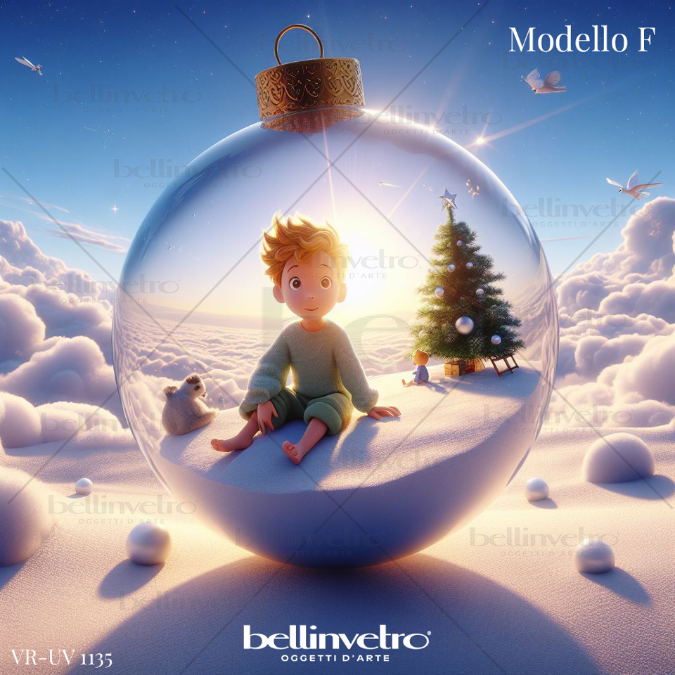 Palline di Natale Piccolo Principe in legno BELLINVETRO VR-UV 1135