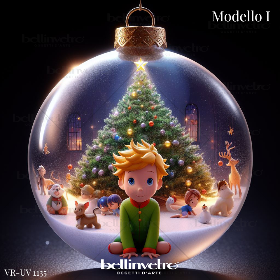 Palline di Natale Piccolo Principe in legno BELLINVETRO VR-UV 1135