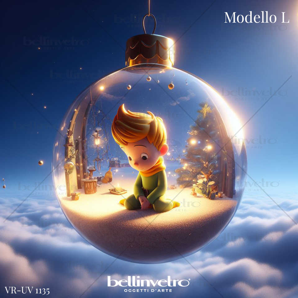 Palline di Natale Piccolo Principe in legno BELLINVETRO VR-UV 1135