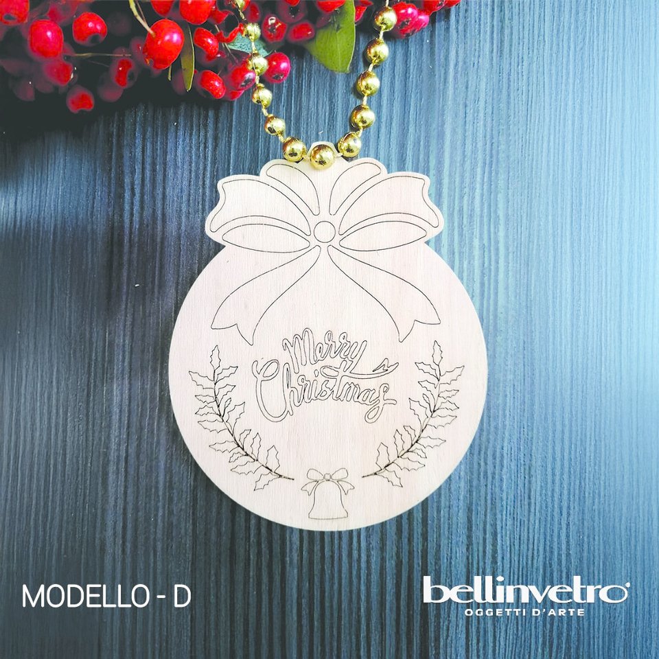 Palline natalizie in legno colorabili BELLINVETRO VR 81
