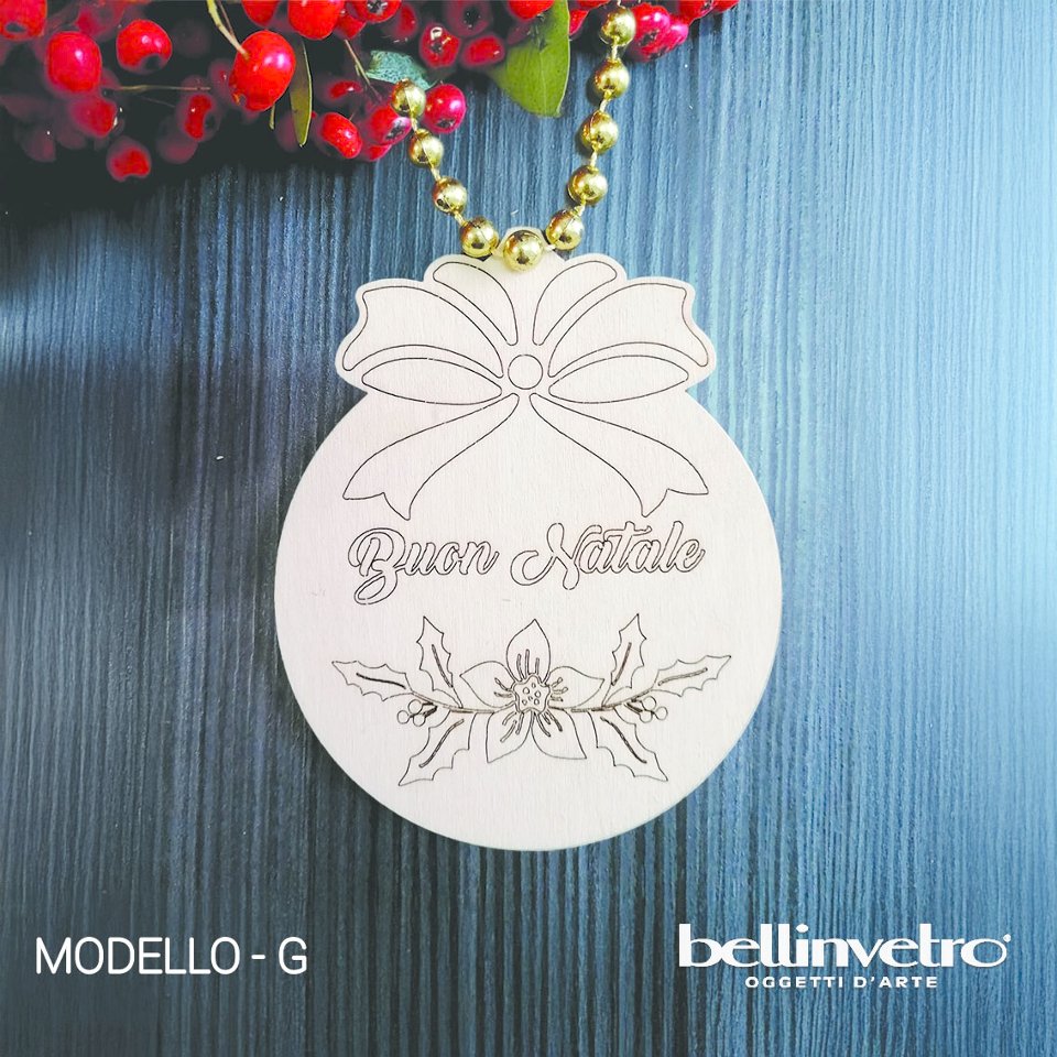 Palline natalizie in legno colorabili BELLINVETRO VR 81