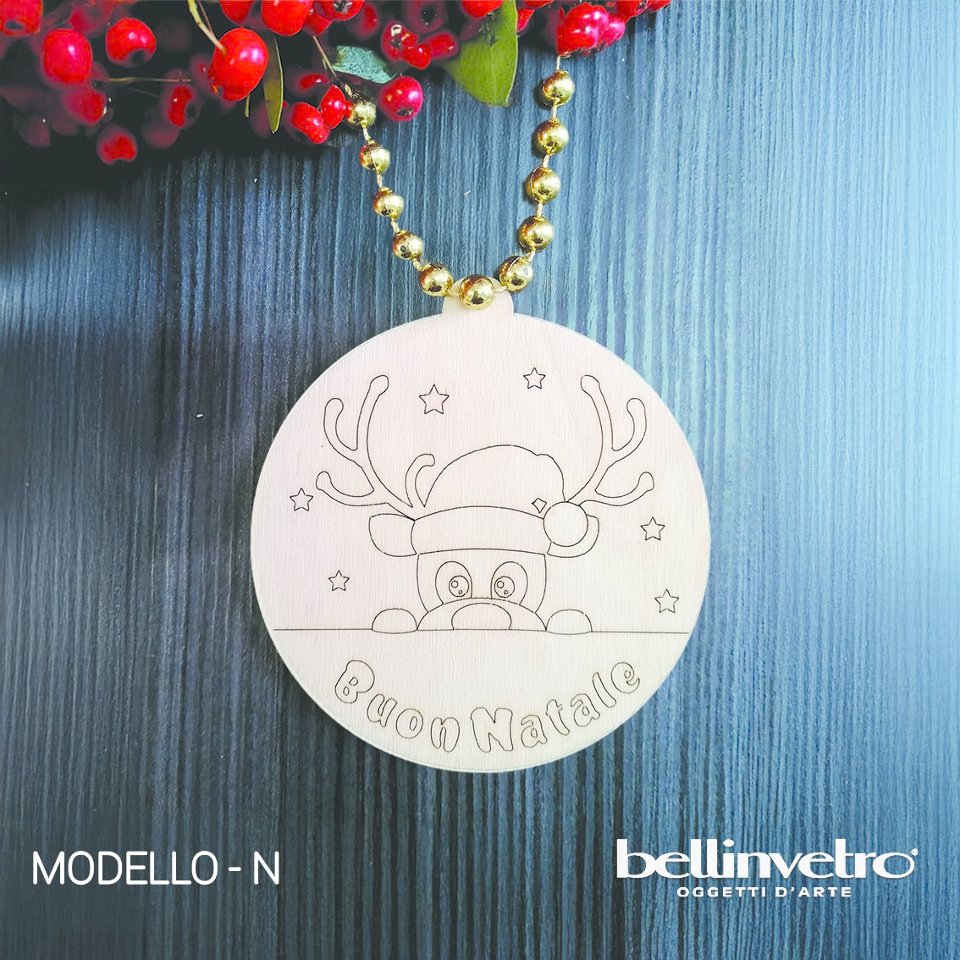 Palline natalizie in legno colorabili BELLINVETRO VR 81