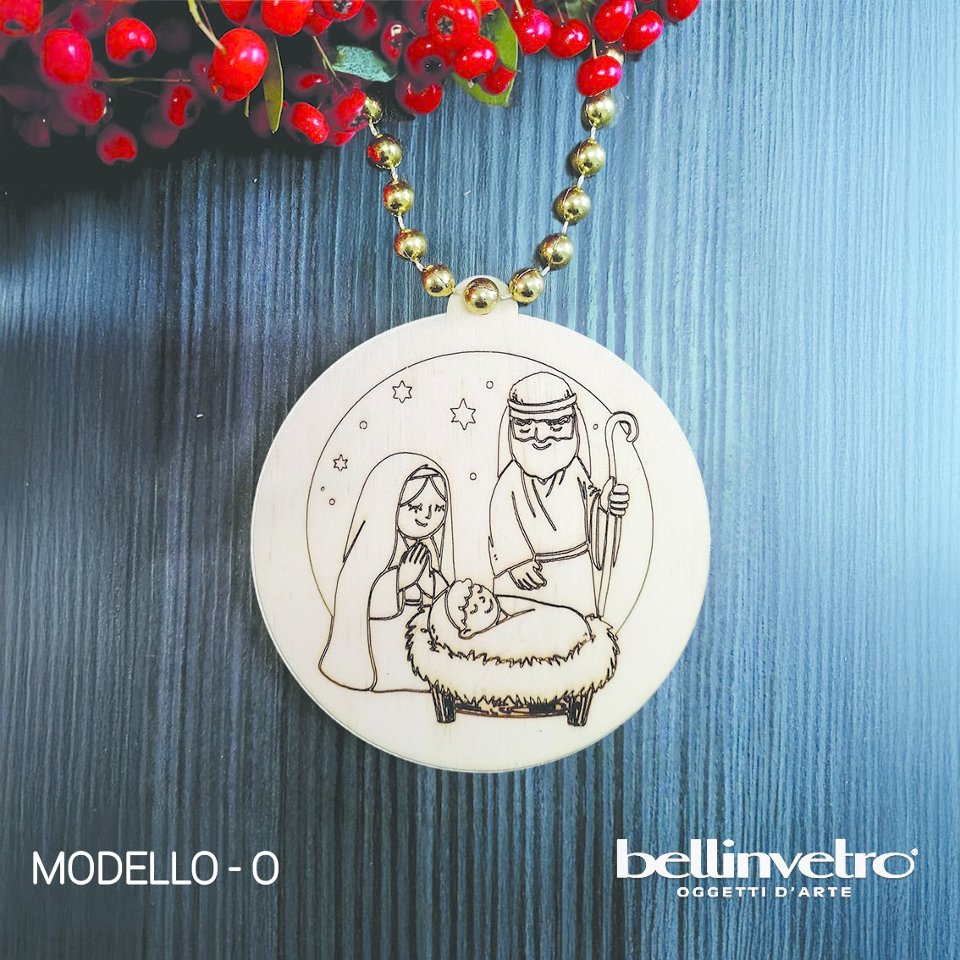 Palline natalizie in legno colorabili BELLINVETRO VR 81