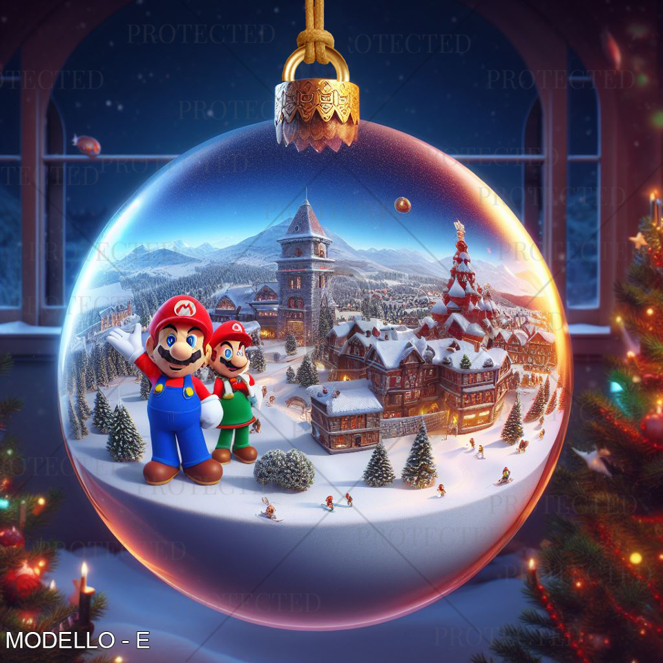 Palline di Natale Super Mario in legno BELLINVETRO VR-UV 942