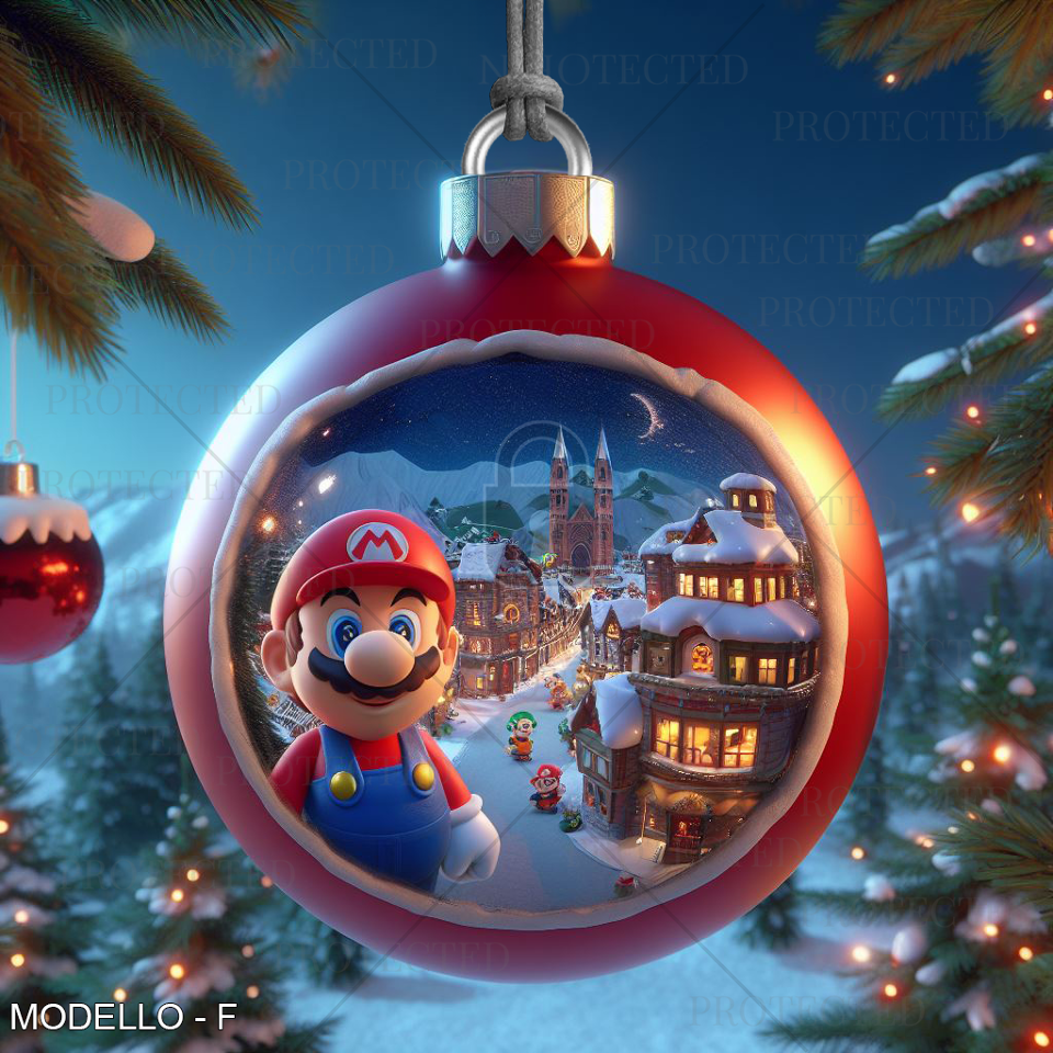 Palline di Natale Super Mario in legno BELLINVETRO VR-UV 942