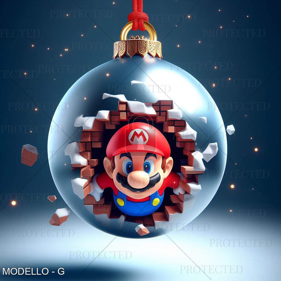 Palline di Natale Super Mario in legno BELLINVETRO VR-UV 942