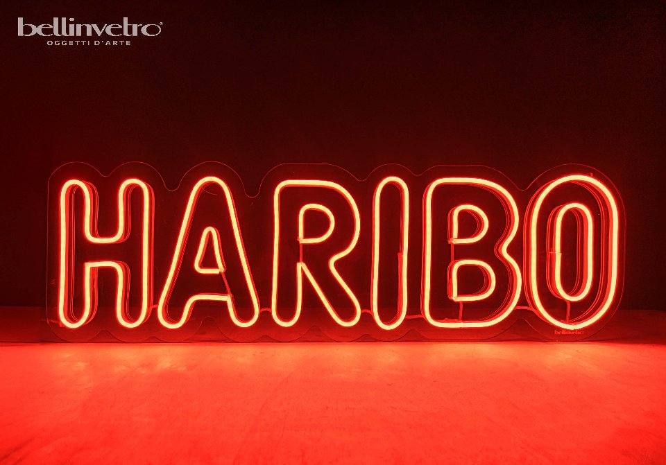 Insegna a neon HARIBO - loghi aziendali BELLINVETRO VR 371