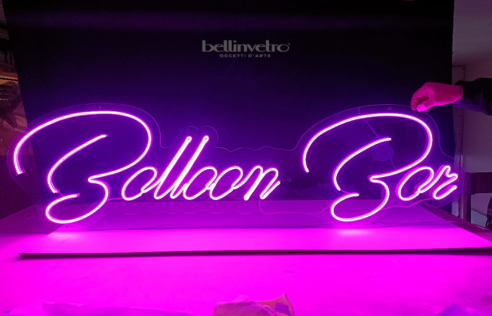 Insegna a neon led Balloon Bar - loghi aziendali BELLINVETRO VR 371