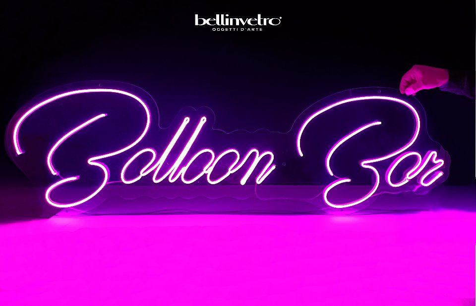 Insegna a neon led Balloon Bar - loghi aziendali BELLINVETRO VR 371