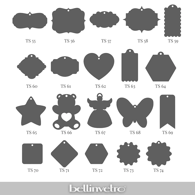 Tag e Segnaposto neutri in plex specchiato decorabili per il Fai da Te BELLINVETRO VR 1159