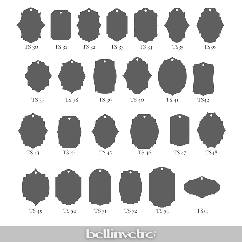 Tag e Segnaposto neutri in plex specchiato decorabili per il Fai da Te BELLINVETRO VR 1159