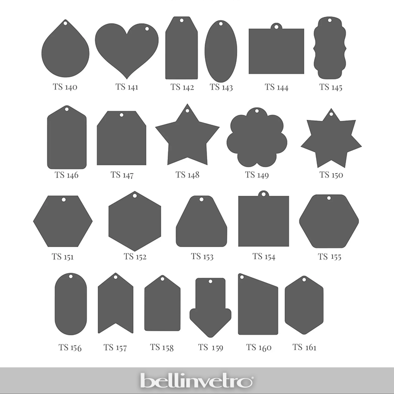 Tag e Segnaposto neutri in plex specchiato decorabili per il Fai da Te BELLINVETRO VR 1159