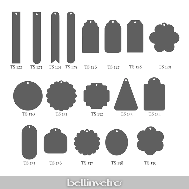 Tag e Segnaposto neutri in plex specchiato decorabili per il Fai da Te BELLINVETRO VR 1159