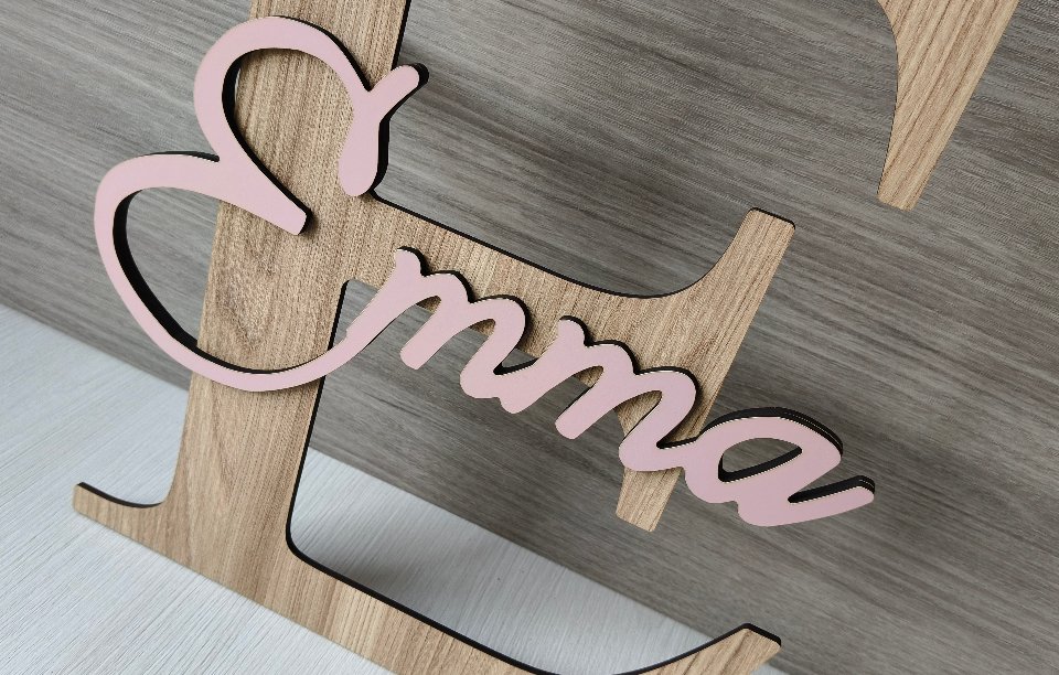 Iniziali in legno con nomi personalizzati BELLINVETRO VR 146