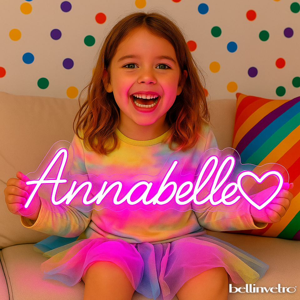 NOMI 🤩PROMO🤩 a neon led personalizzabili monocolore INCASSATI BELLINVETRO VR 318