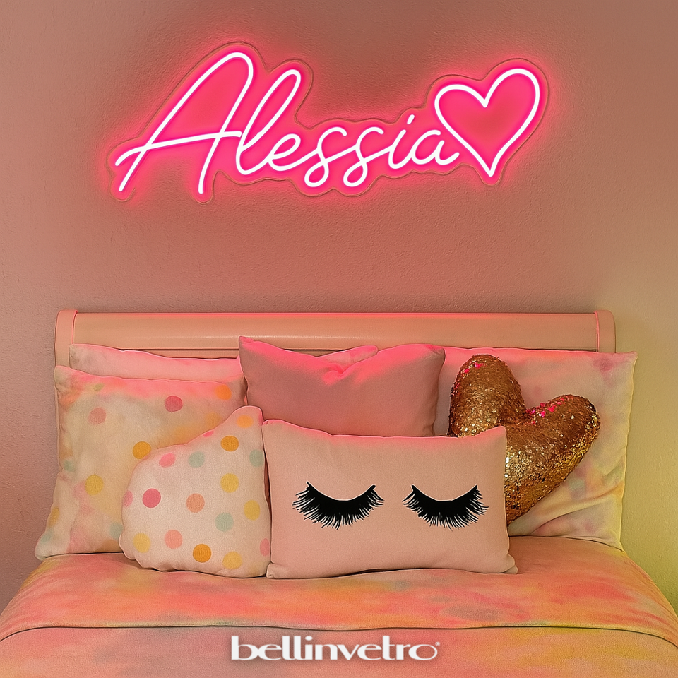 NOMI 🤩PROMO🤩 a neon led personalizzabili monocolore INCASSATI BELLINVETRO VR 318