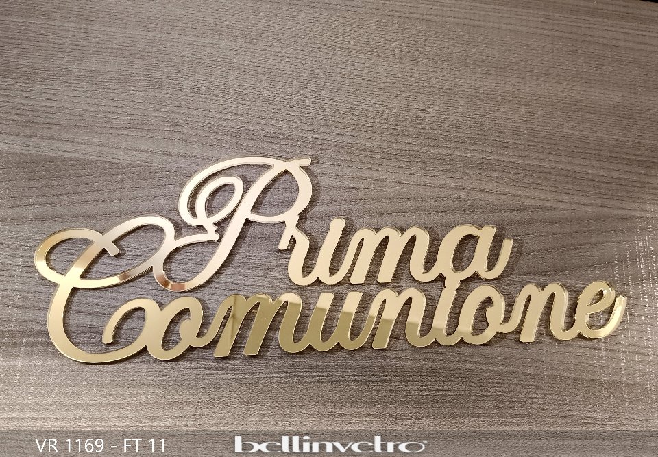 Scritta in plexiglass specchiato "Prima Comunione" BELLINVETRO VR 1169