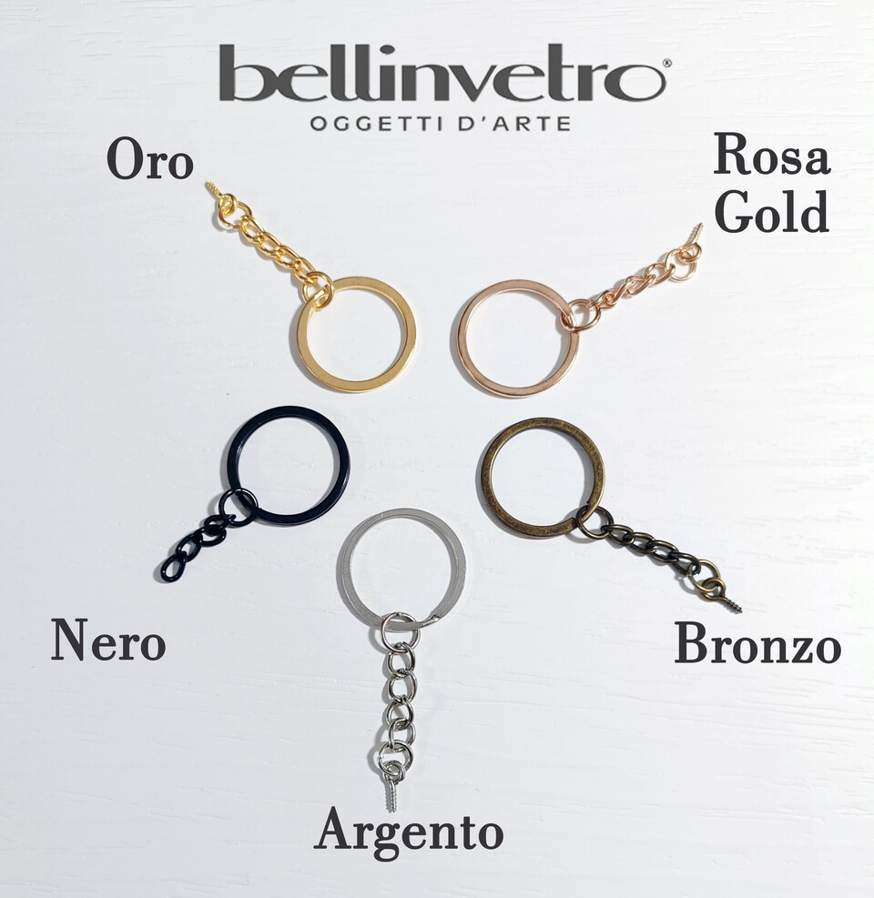Portachiave rametto con foglie di ulivo BELLINVETRO VR-UV 1348