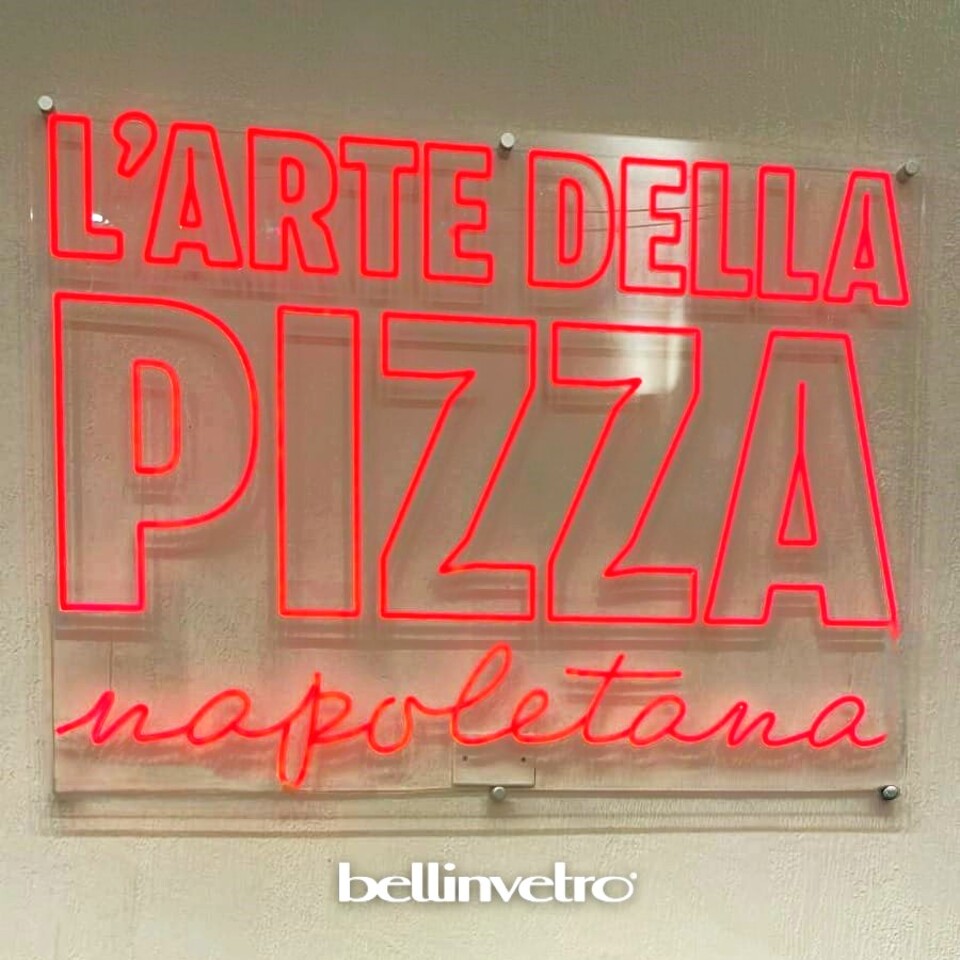 Insegna a neon - loghi aziendali | L'arte della pizza napoletana BELLINVETRO