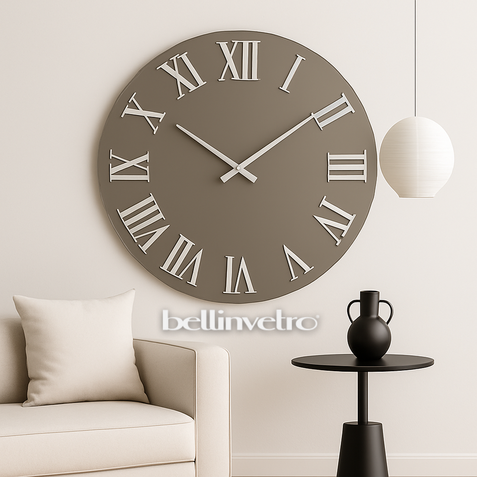 Orologio da parete in vetro laccato con numeri a rilievo BELLINVETRO VR 848