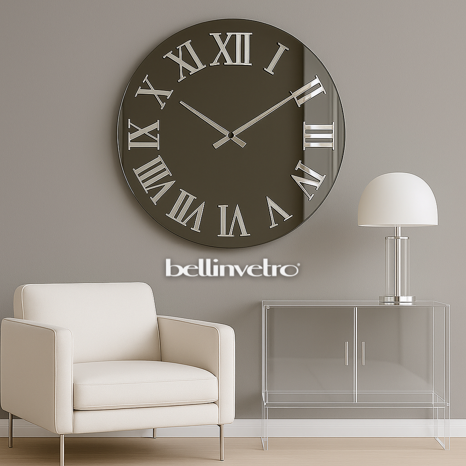 Orologio da parete in vetro laccato con numeri a rilievo BELLINVETRO VR 848