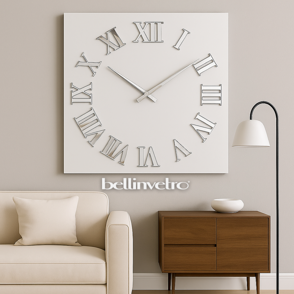Orologio da parete in vetro laccato con numeri a rilievo BELLINVETRO VR 848